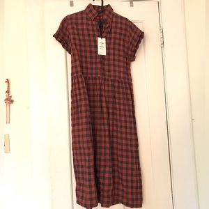 Pyne & Smith No. 30 collared linen dress lambeth check M
